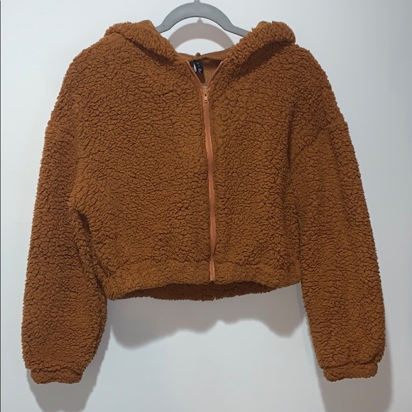 Zaful Jackets & Blazers - Brown sherpa zip up jacket